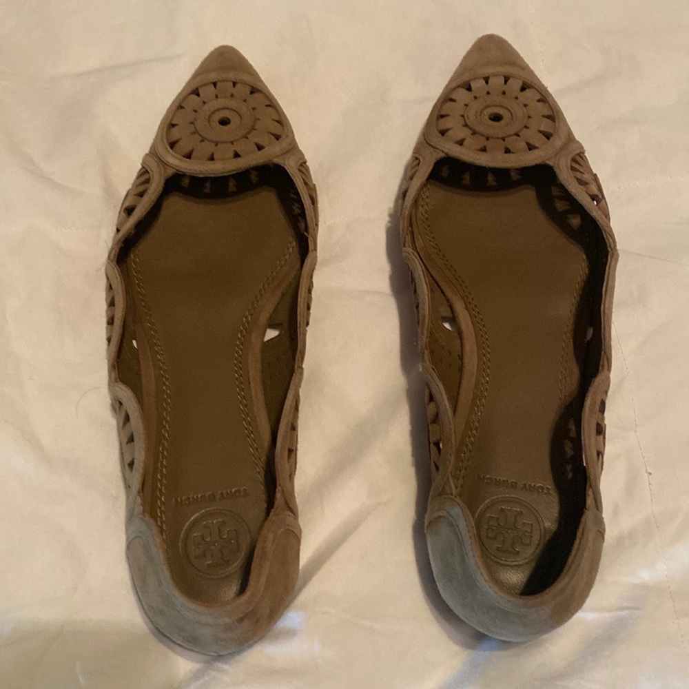 Tory Burch Paisley Cutout Flats Nude Beige Tan 8